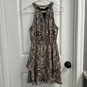 Snakeskin Dress with Ruffle Detail